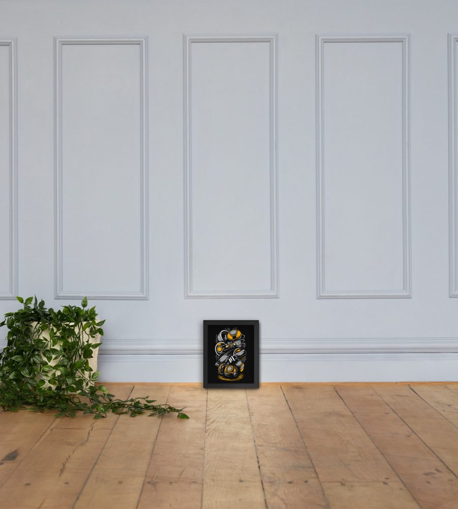 Headphone Stack: Framed poster