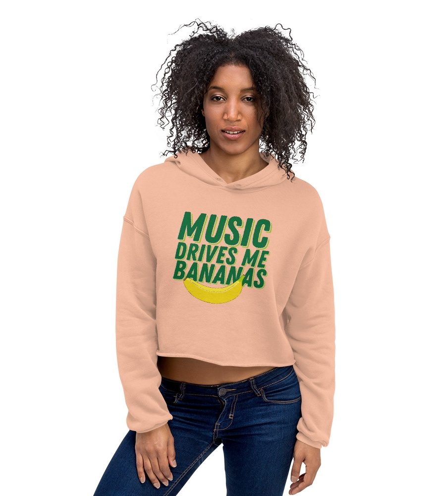 Music Drives Me Bananas: Crop Hoodie