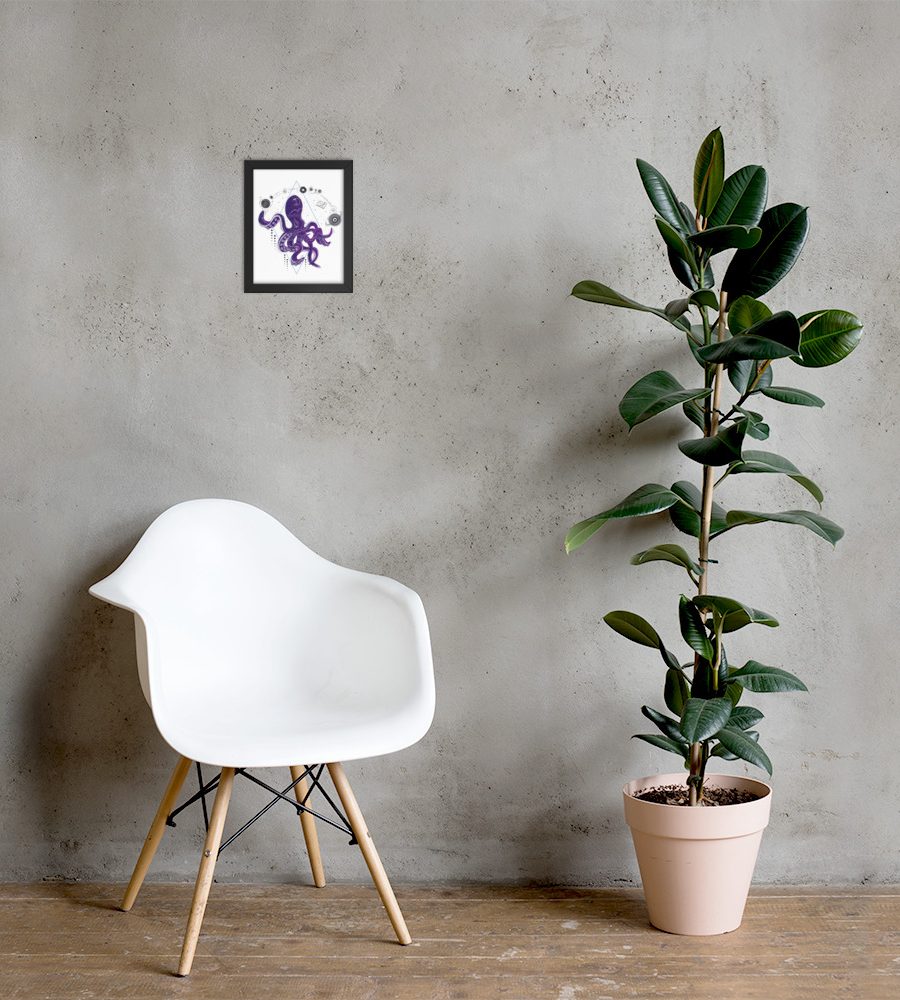 Musical Octopus: Framed poster