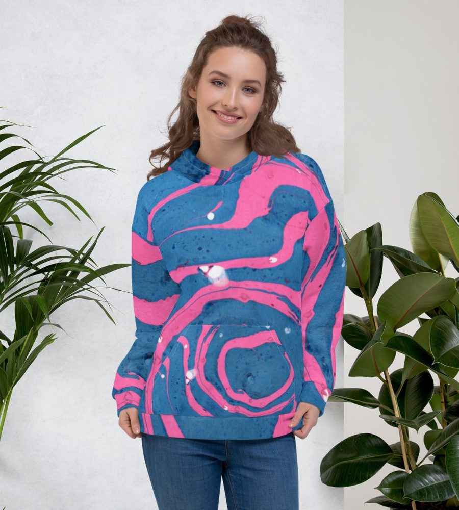 Red Marble: Unisex Hoodie