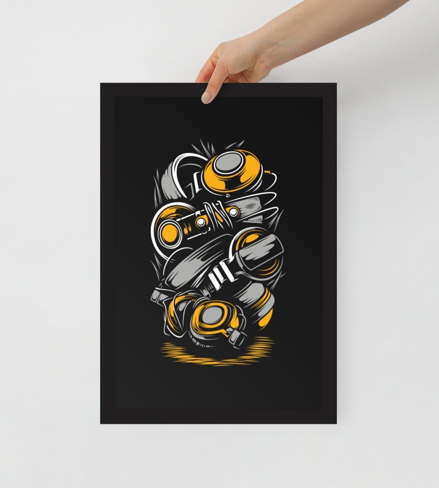 Headphone Stack: Framed poster