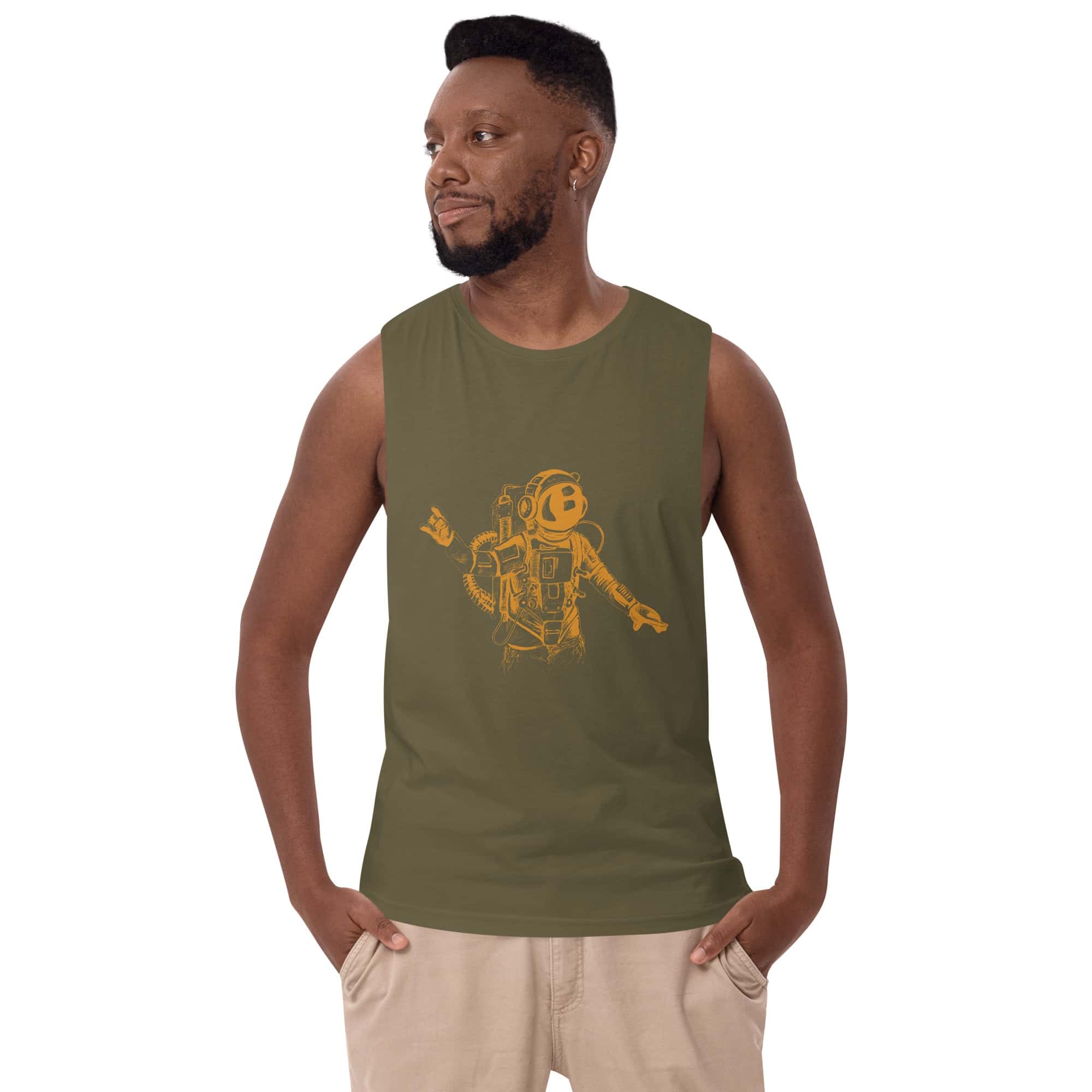 Music Astronaut Men’s drop arm tank top - Image 18
